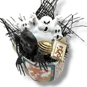 vintage Halloween Spooky Ghost Decorative Assemblage Art Piece - Multimedia